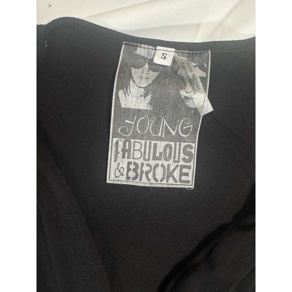 Young Fabulous & Broke Black Wrap Jumpsuit | Wide Leg Boho Long Sleeve S - Picture 4 of 4